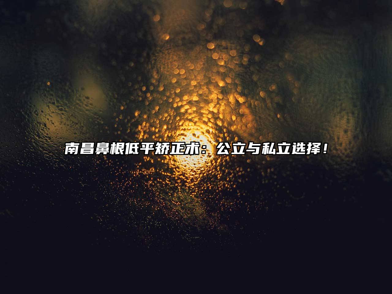 南昌鼻根低平矫正术：公立与私立选择！