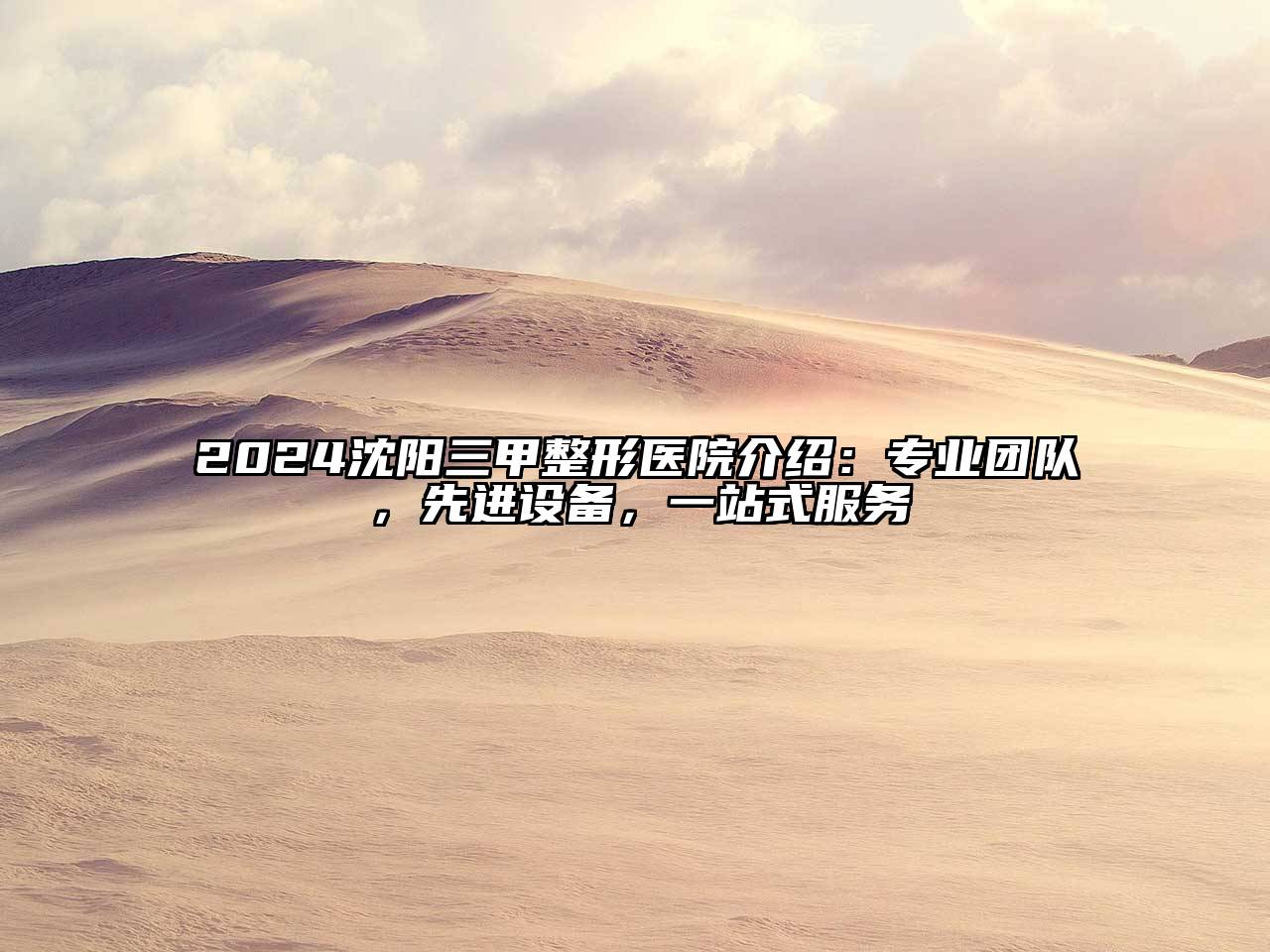 2025沈阳三甲整形医院介绍：专业团队，先进设备，一站式服务