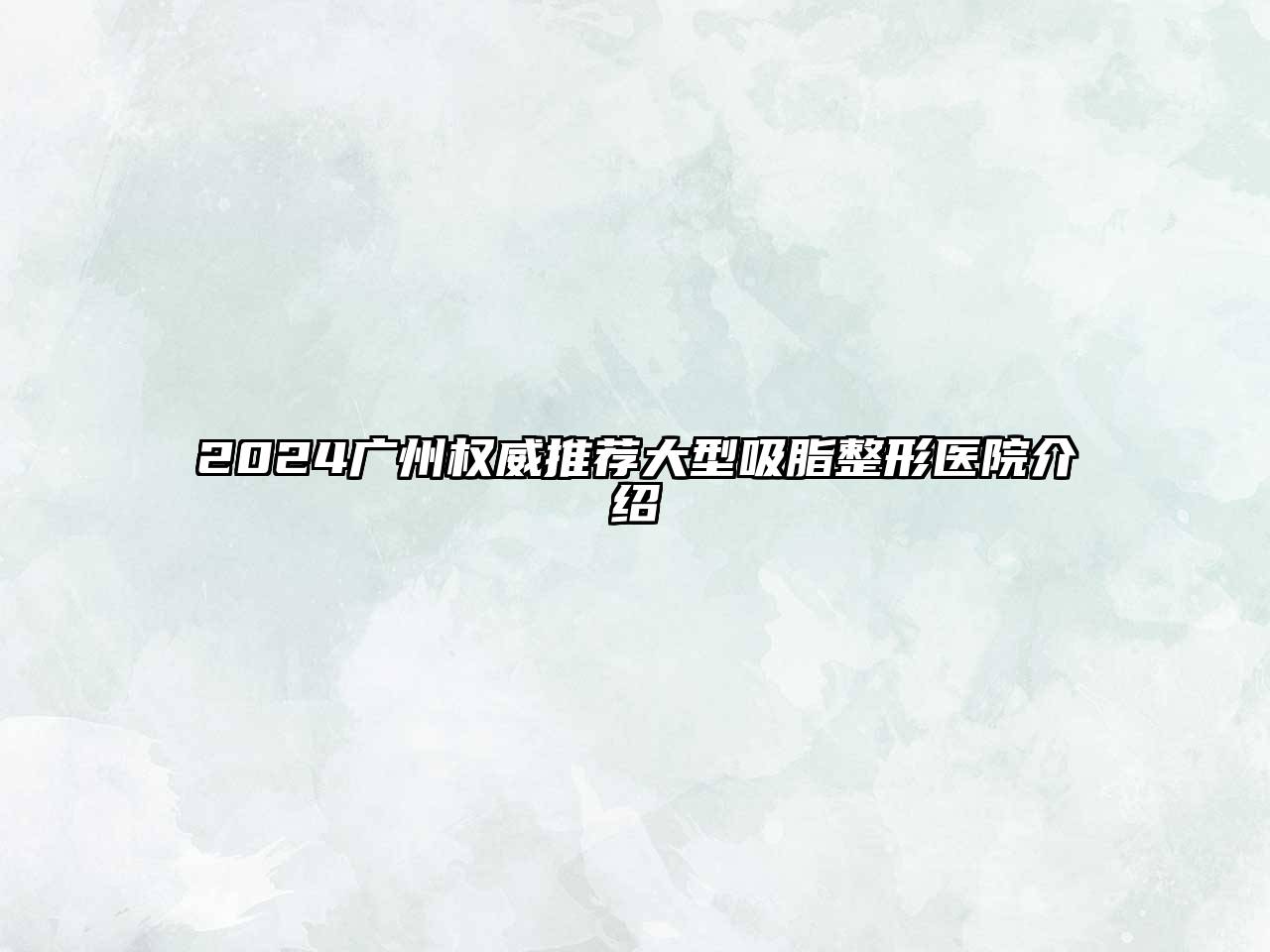 2025广州权威推荐大型吸脂整形医院介绍