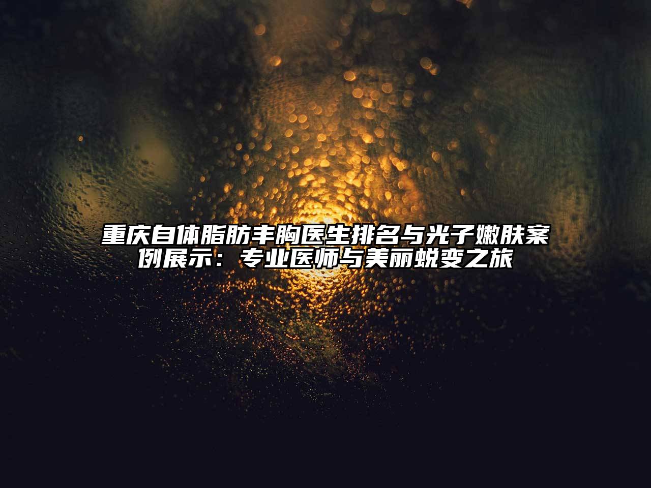 重庆自体脂肪丰胸医生排名与光子嫩肤案例展示：专业医师与美丽蜕变之旅