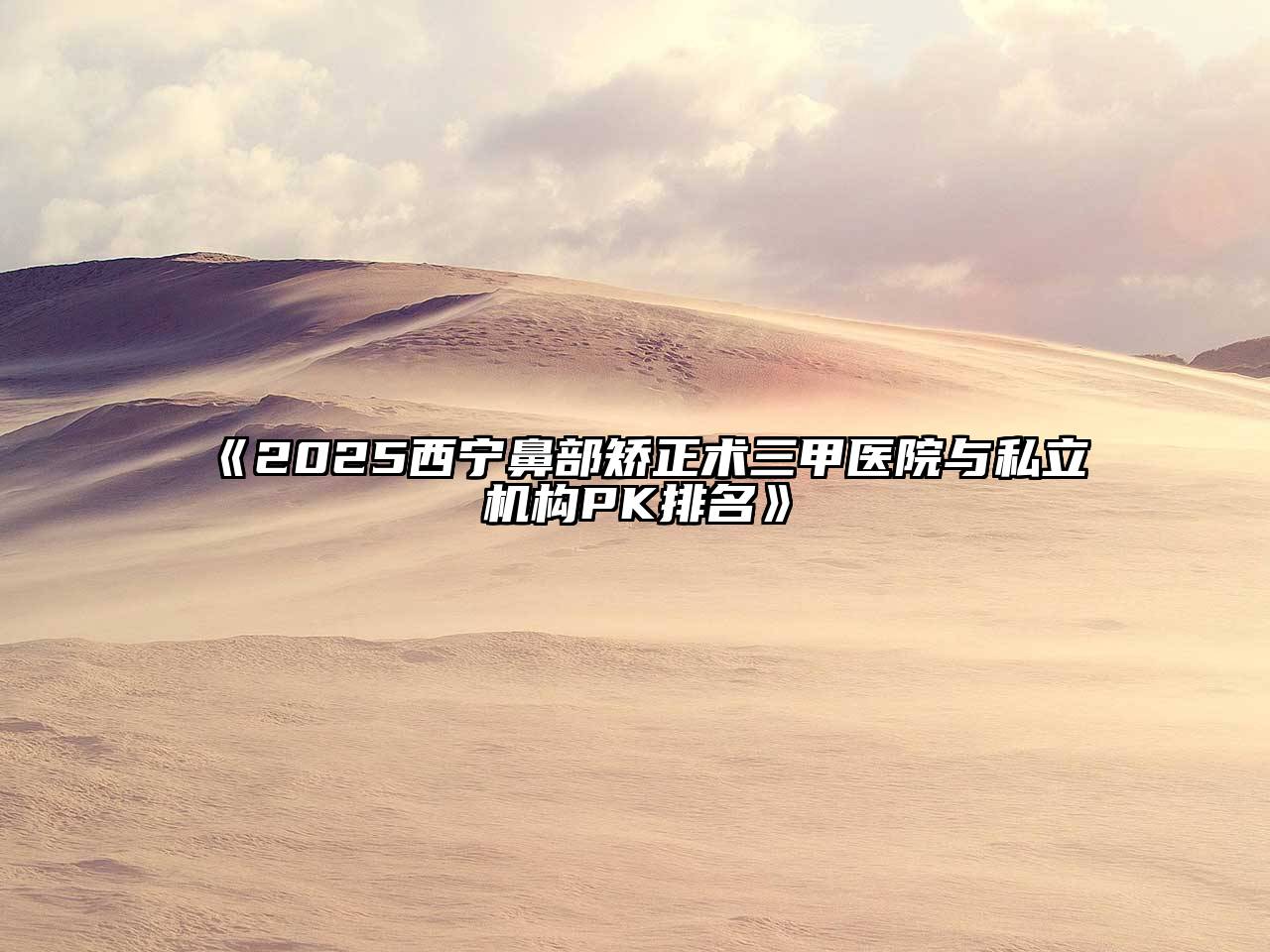 2025西宁鼻部矫正术三甲医院与私立机构PK排名