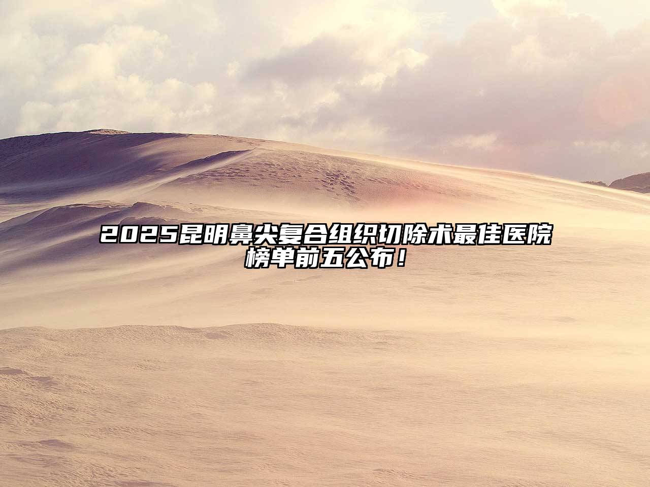 2025昆明鼻尖复合组织切除术最佳医院榜单前五公布！